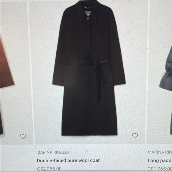 Marina Rinaldi Jackets & Blazers - Marina Rinaldi Double-Faced Black 100% Wool belted maxi Coat